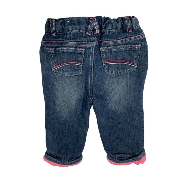 Wonder Kids Girls Infant baby Size 24 months Blue Jeans Fleece Lined Winter Wais - Picture 2 of 5